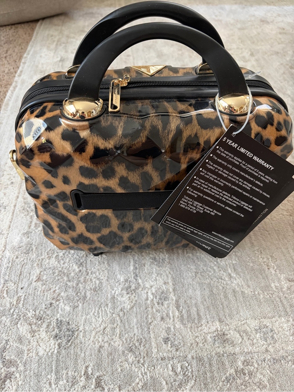 NWT Triforce Elite Performance Travel Wear Hard Shell Cheetah Bag Case Makeup